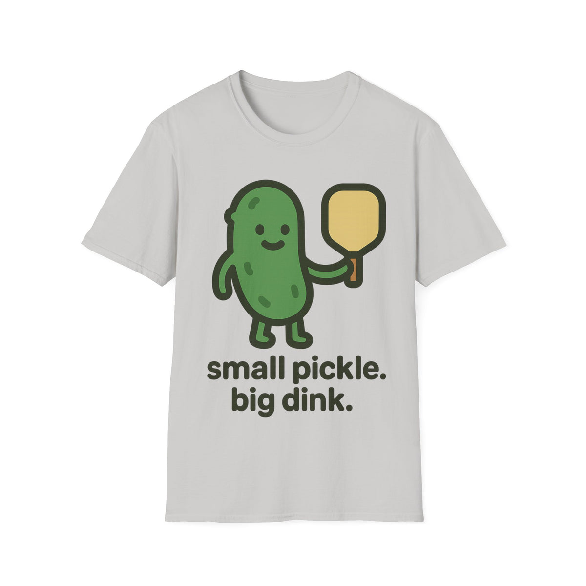 Small Pickle Big Dink Pickleball Tee - Cute Cartoon Pickle Graphic T-Shirt - Trending Now - September 2026
