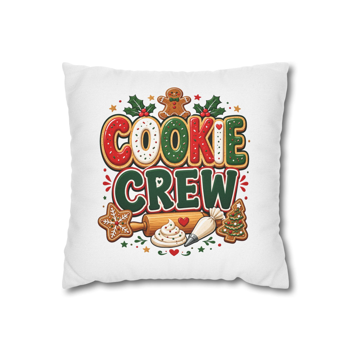 Christmas Cookie Crew Holiday Pillow — Festive Baking Christmas Throw Pillowcase