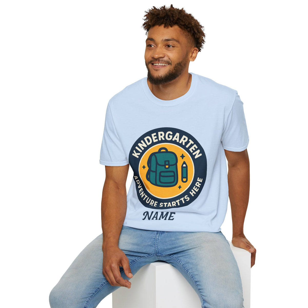 Kindergarten Teacher T‑Shirt – 'Kindergarten' Backpack Badge Design - Trending Now - August 2026