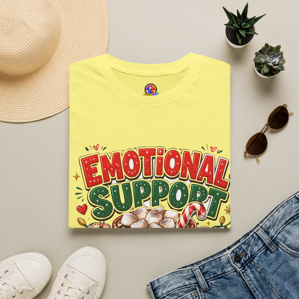 Emotional Support Cocoa T-Shirt — Holiday Hot Chocolate Graphic Tee