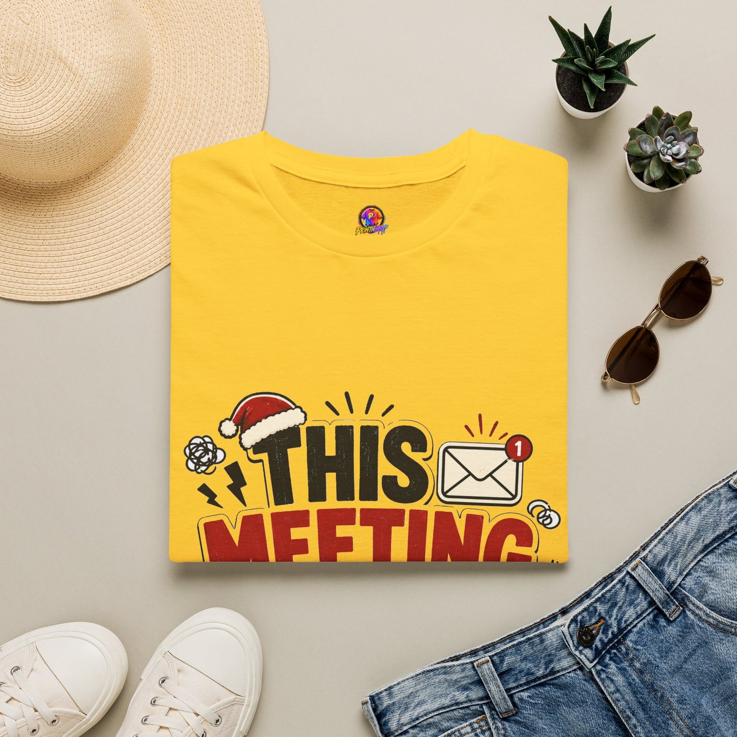T-Shirt — "This Meeting Could Be Cocoa" Christmas Holiday Graphic Tee