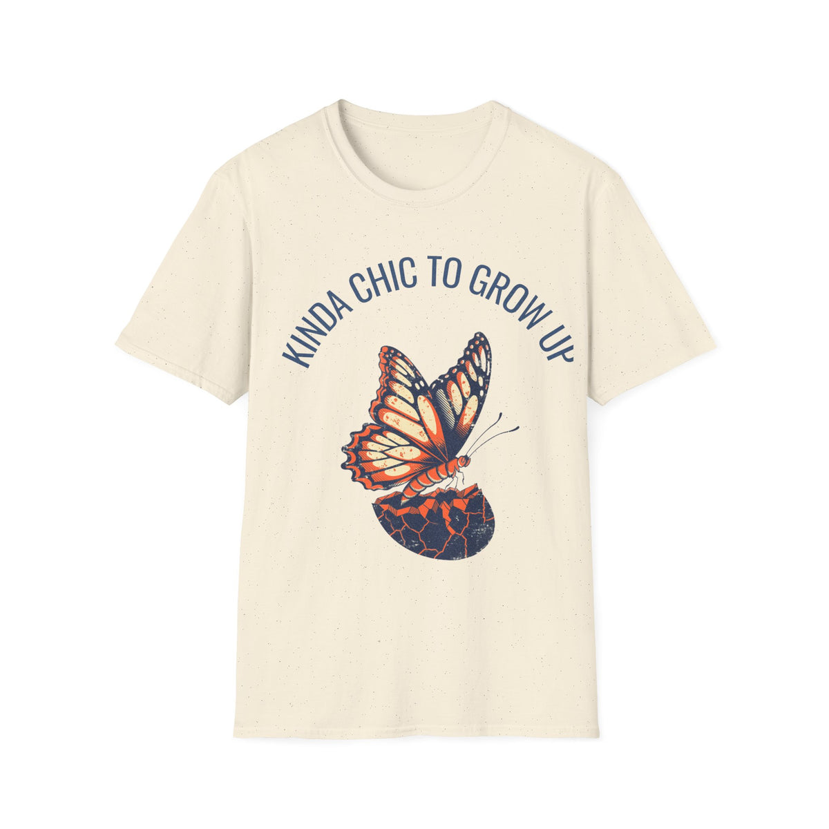 "Kinda Chic To Grow Up" Monarch Butterfly Graphic Tee - Aesthetic Inspirational White T-Shirt - Trending Now - September 2026