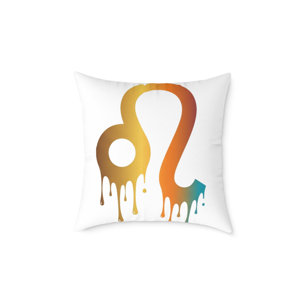 Leo Zodiac Dripping Astrological Square Poly Canvas Pillow