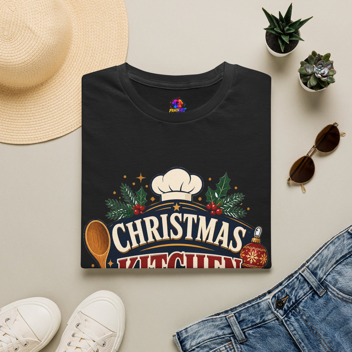 Christmas Kitchen Captain T-Shirt — Festive Holiday Cooking Tee