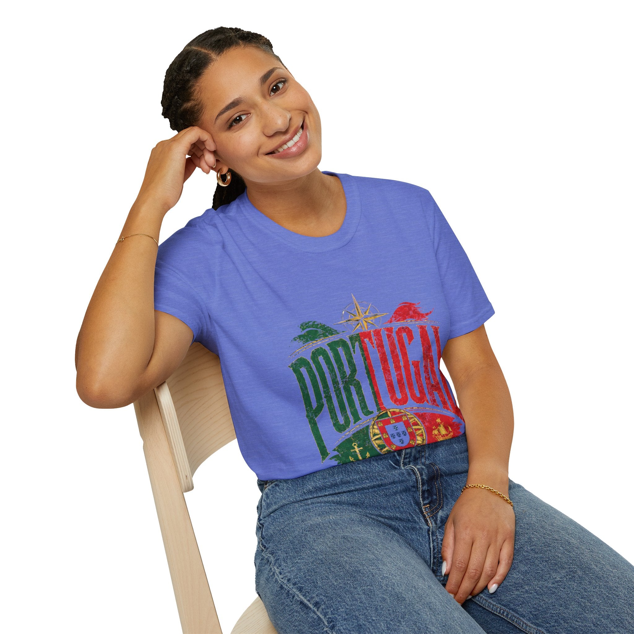Portugal Vintage Compass T-Shirt — Retro Portuguese Flag Travel Tee