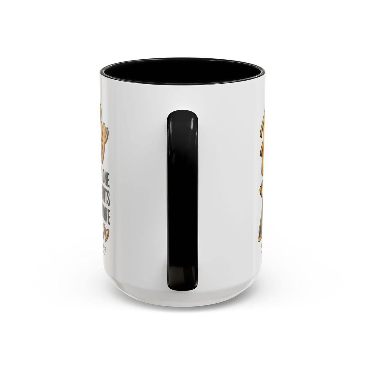 Childhood Cancer Awareness Accent Coffee Mug – "In This Family No One Fights Alone" (11/15oz)
