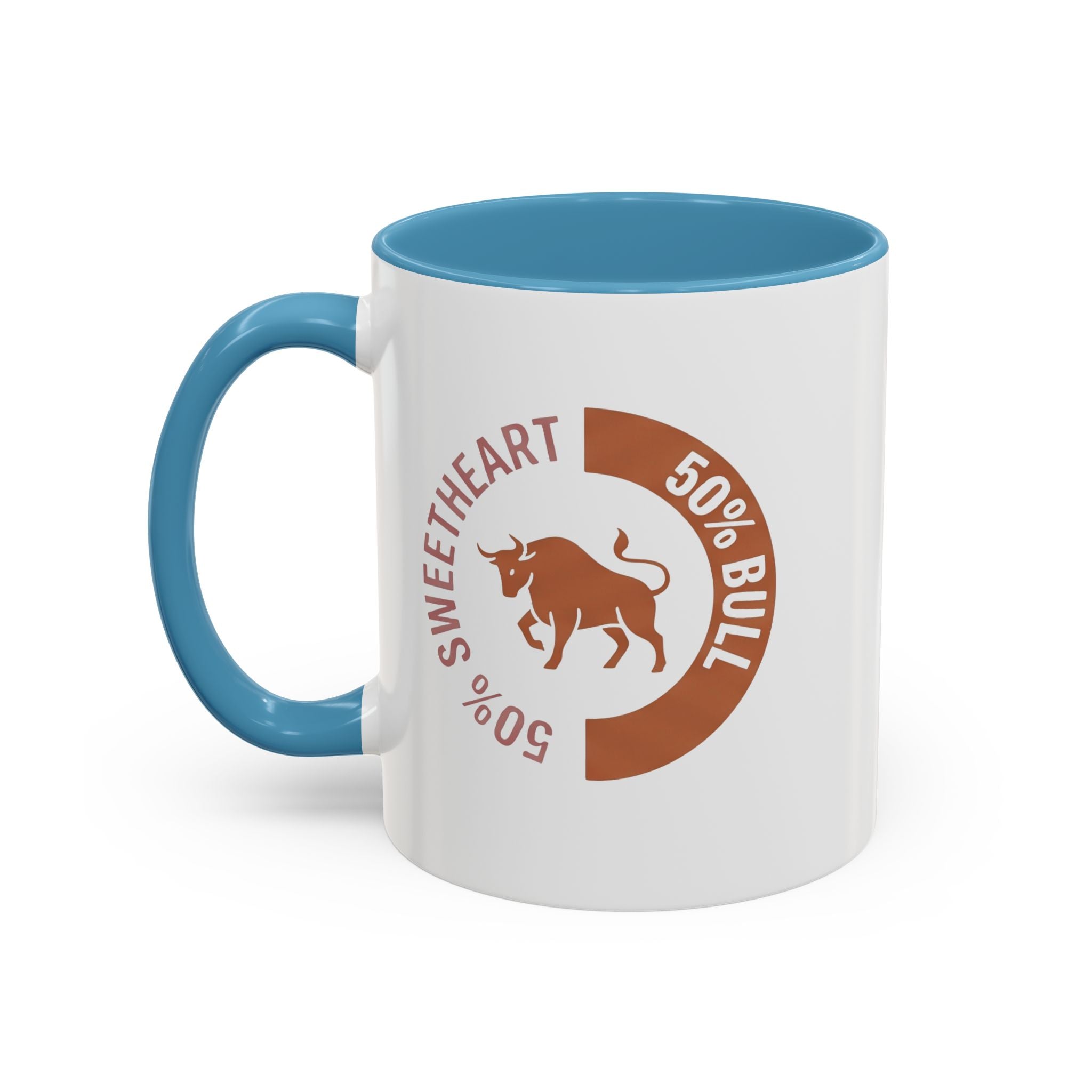 Coffee Mug – "50% Sweetheart 50% Bull" Accent Ceramic Mug