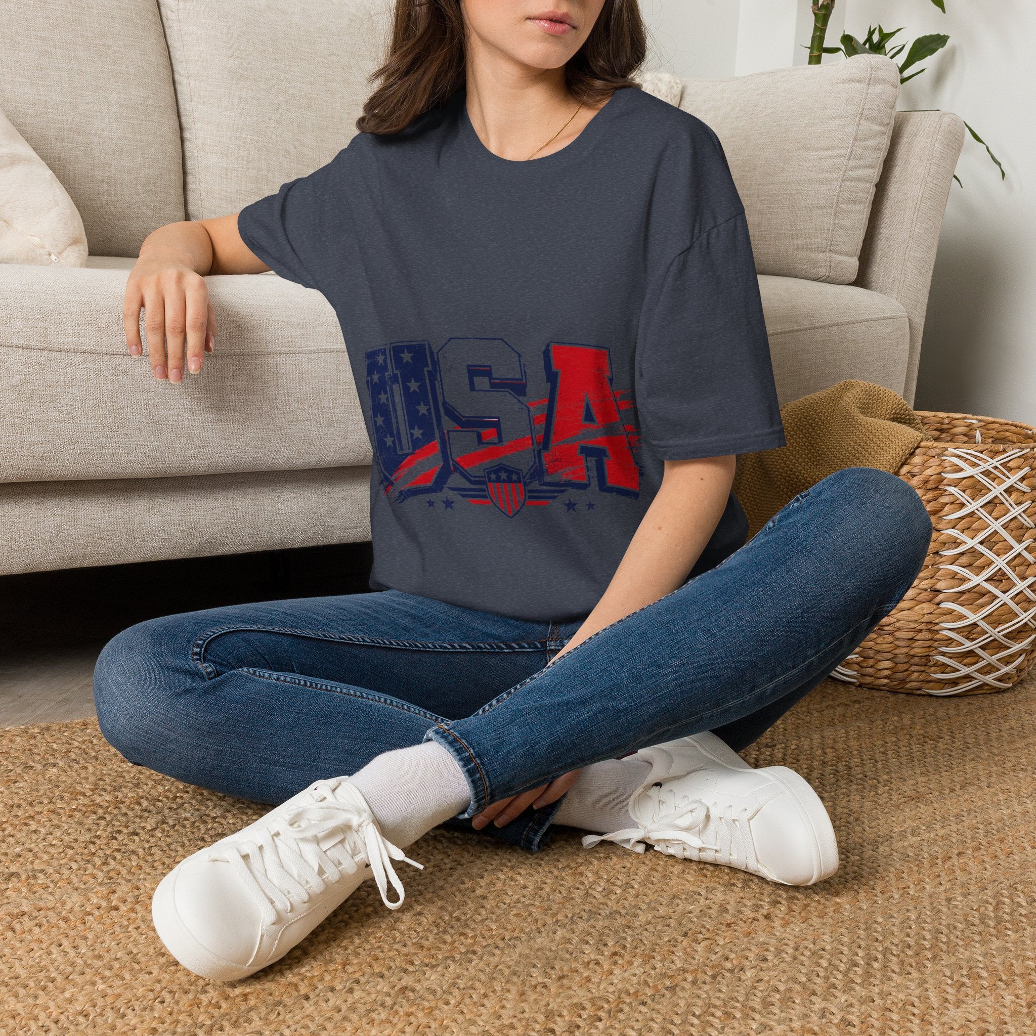 USA Flag Graphic T-Shirt — Patriotic Red White & Blue Tee