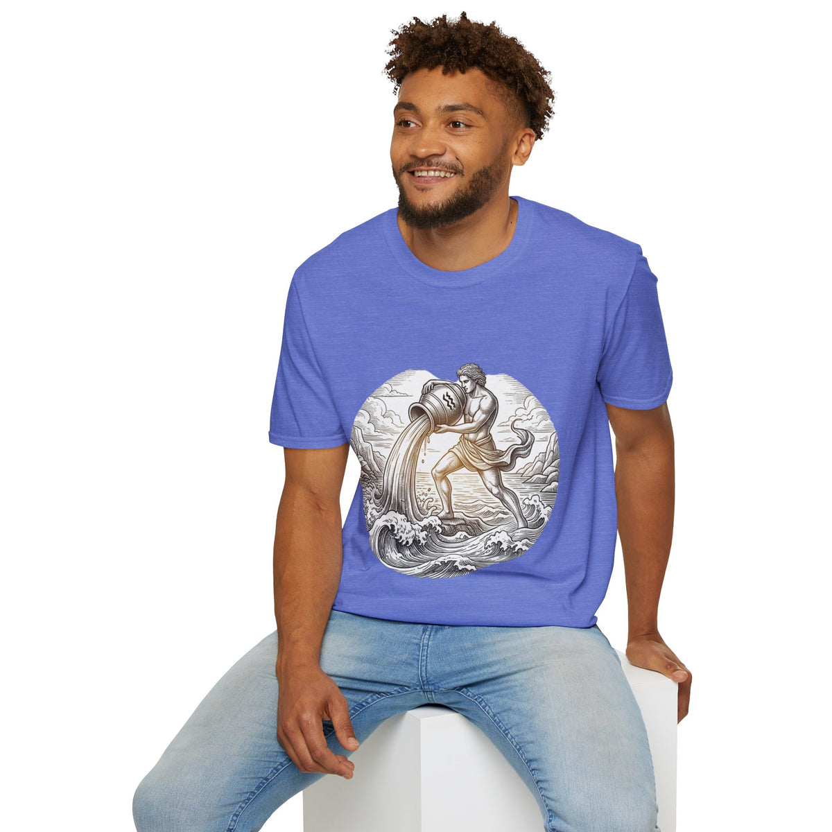 Aquarius Zodiac T-Shirt — Vintage Water Bearer Astrology Tee