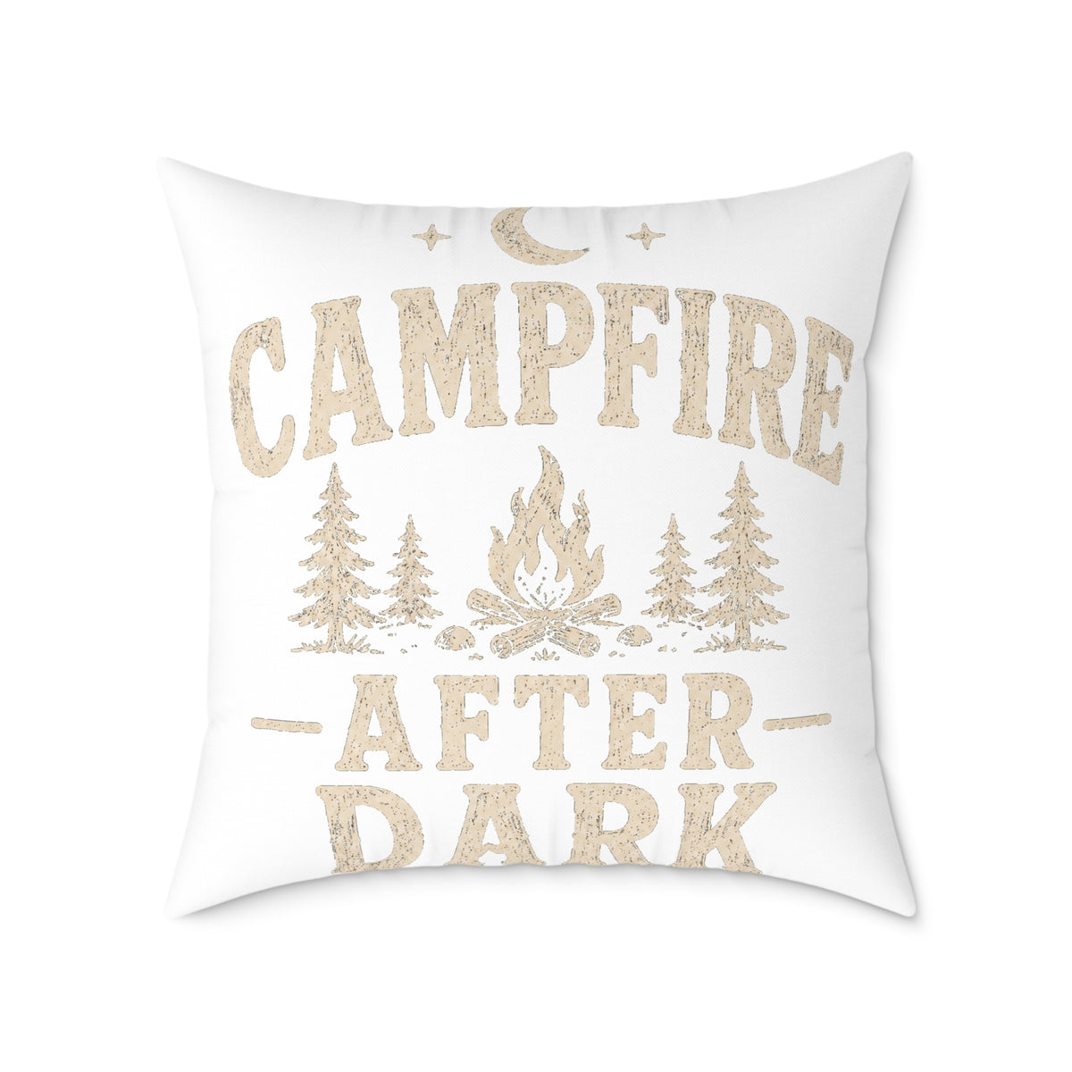 Campfire After Dark Square Pillow Milo Bailey Dog Dad Mom– Rustic Outdoor Cabin Decor
