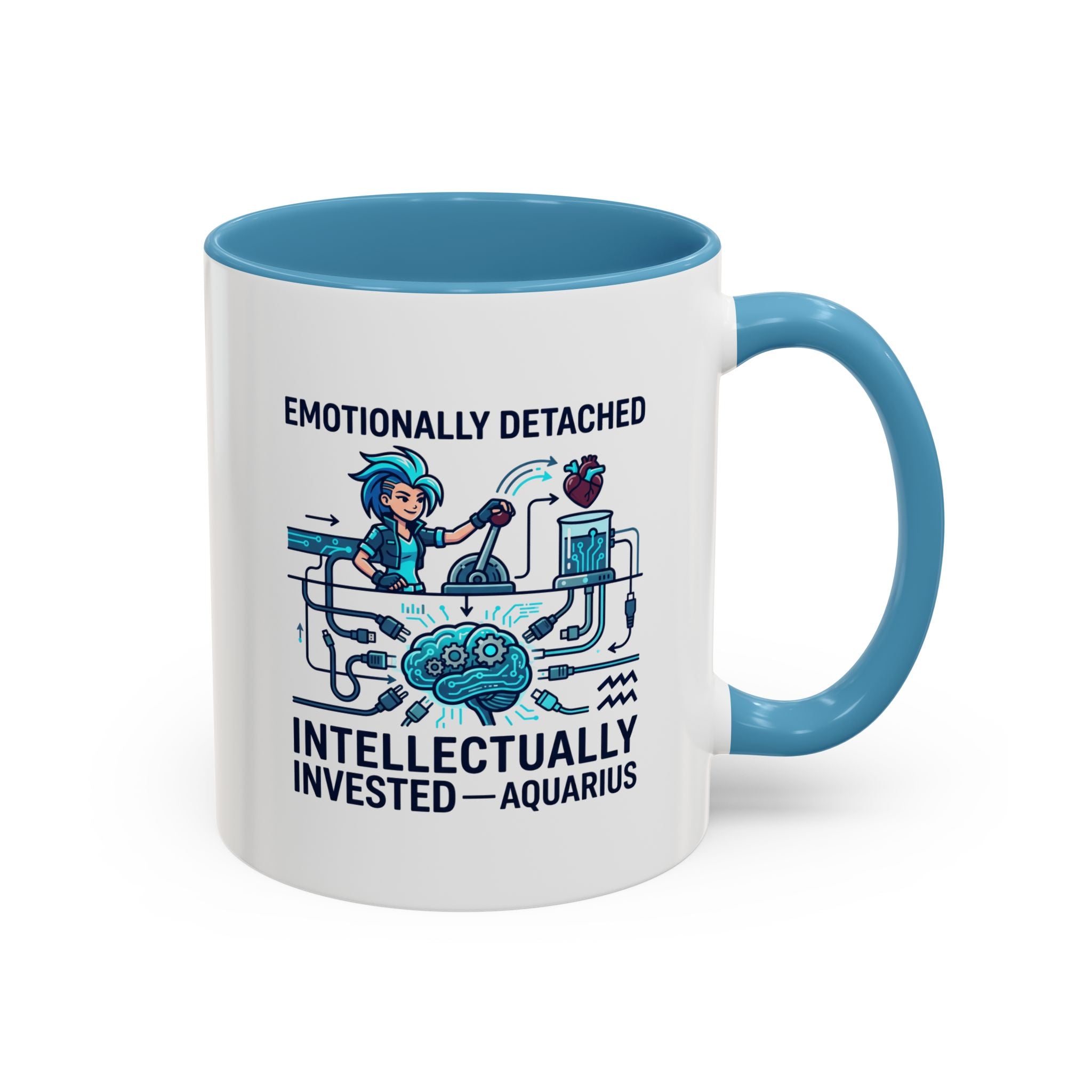 Aquarius Coffee Mug - "Emotionally Detached, Intellectually Invested" Accent Mug 11oz