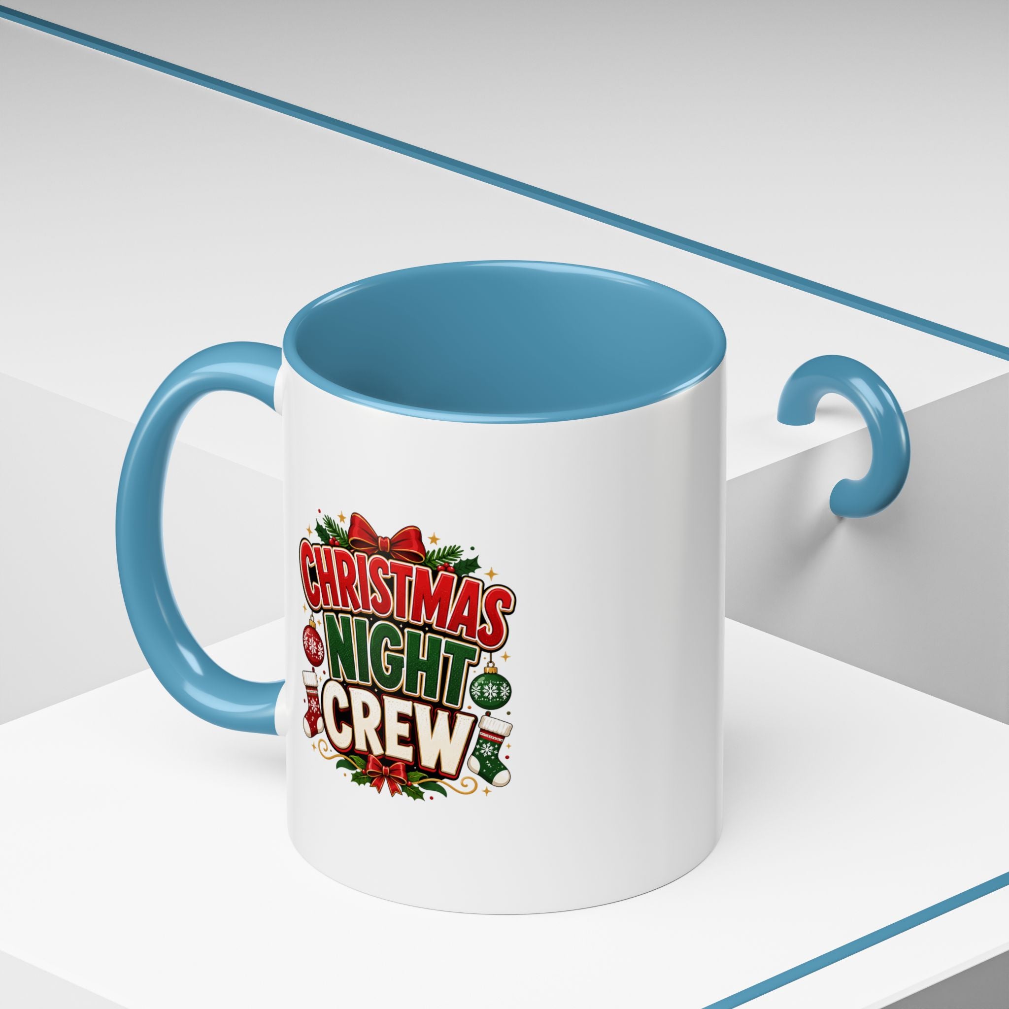 Christmas Night Crew Accent Coffee Mug – Festive Holiday Coffee Cup