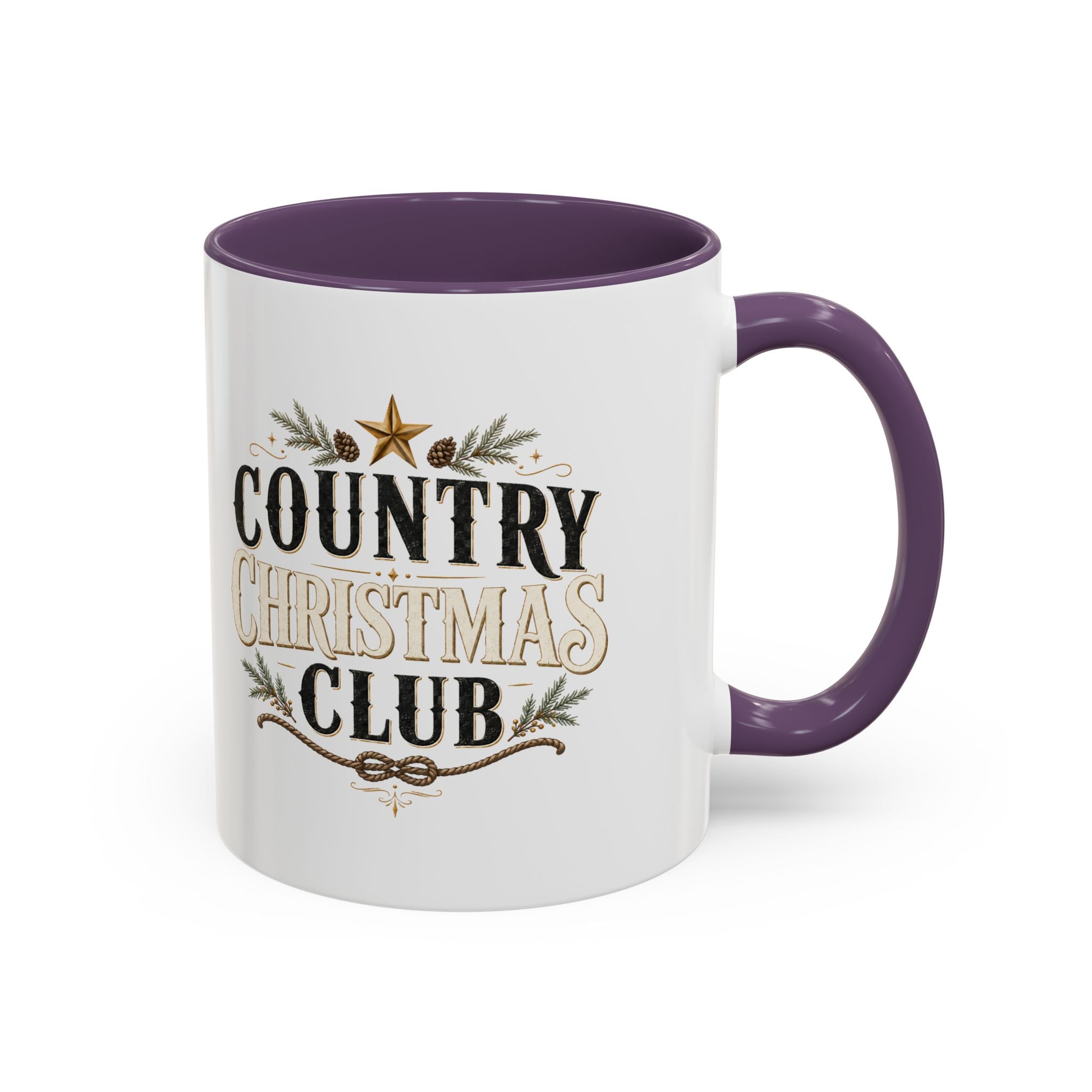 Christmas Country Christmas Club Accent Coffee Mug — Festive Rustic Holiday Coffee Cup