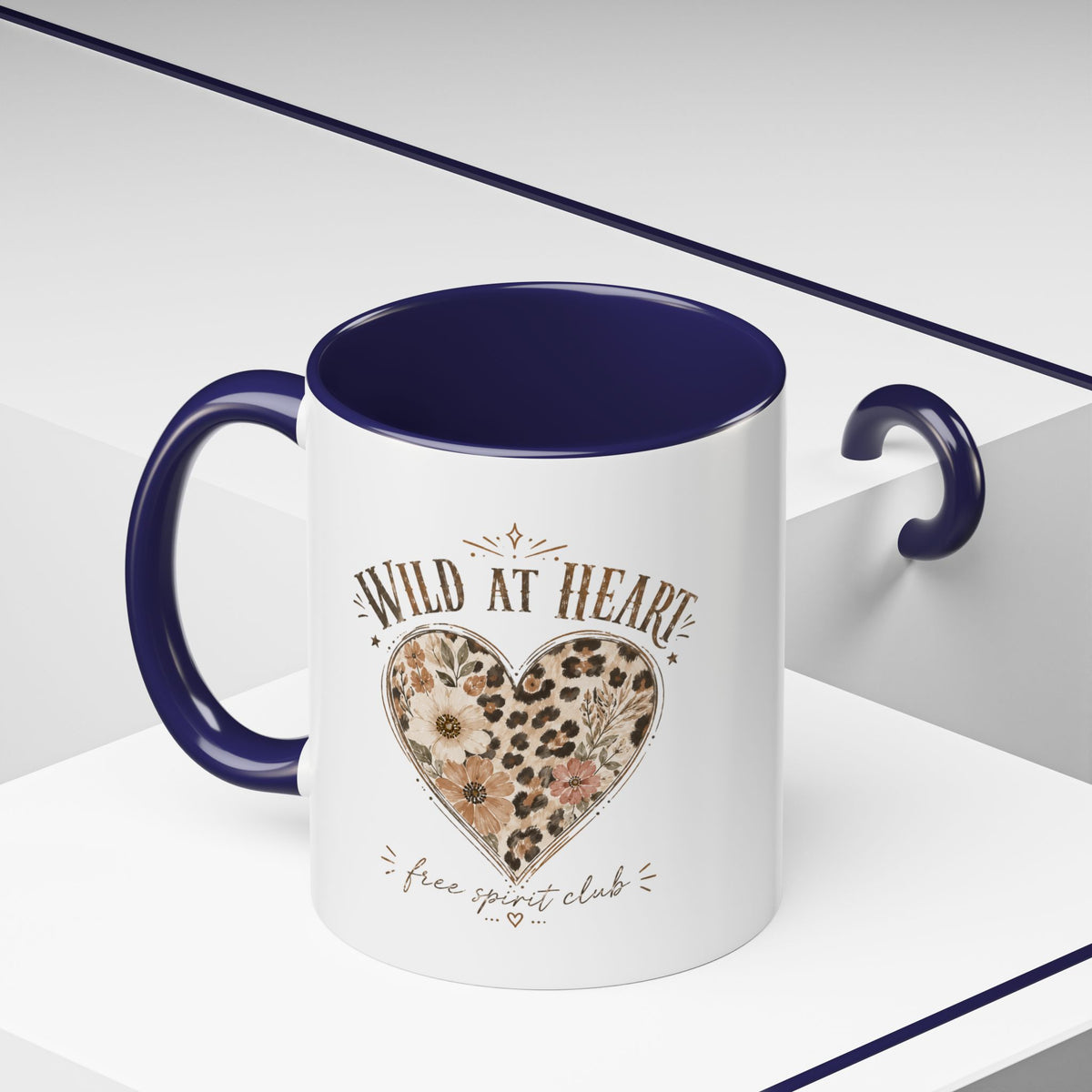 Milo Bailey Dog Dad Mom Wild at Heart Leopard Heart Accent Coffee Mug – Floral Boho