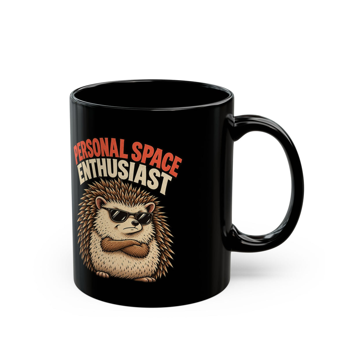 Funny Personal Space Enthusiast Coffee Mug — Black Ceramic 11oz/15oz