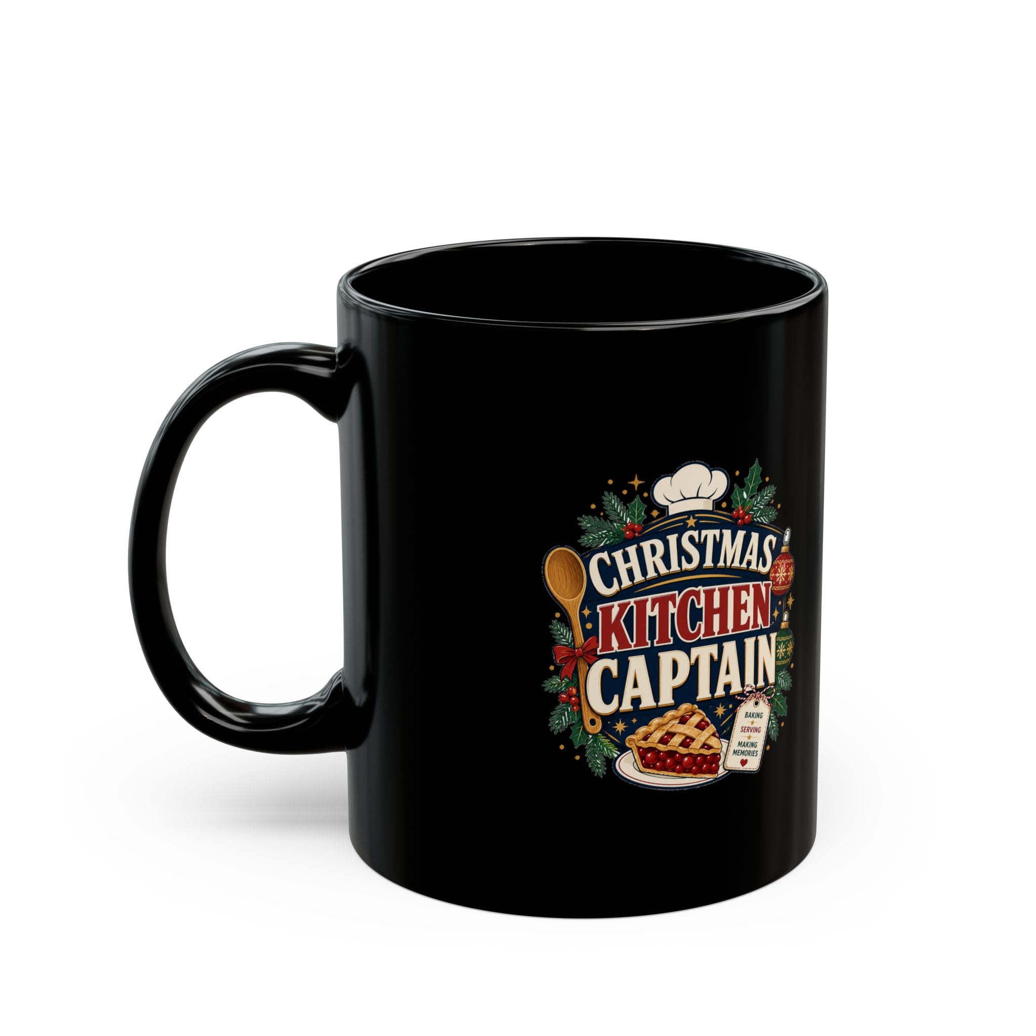 Modern Day Christmas Christmas Kitchen Captain Mug — Holiday Black Coffee Cup