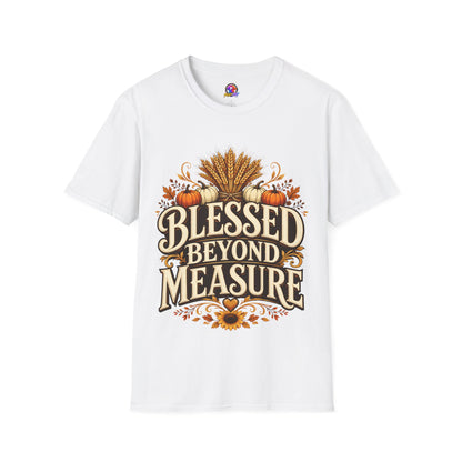 Blessed Beyond Measure T-Shirt — Fall Harvest Pumpkin & Wheat Tee