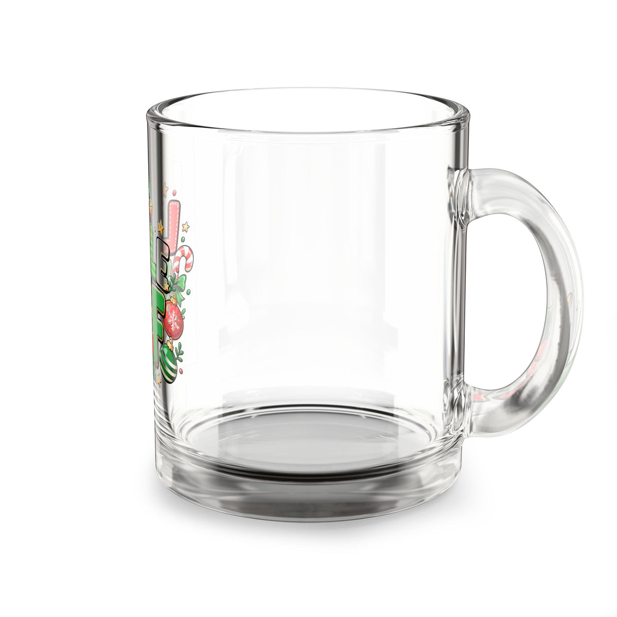 Christmas Glass Mug 10 oz Little Elf Glass Mug — 10oz Christmas Kids Holiday Coffee Cup