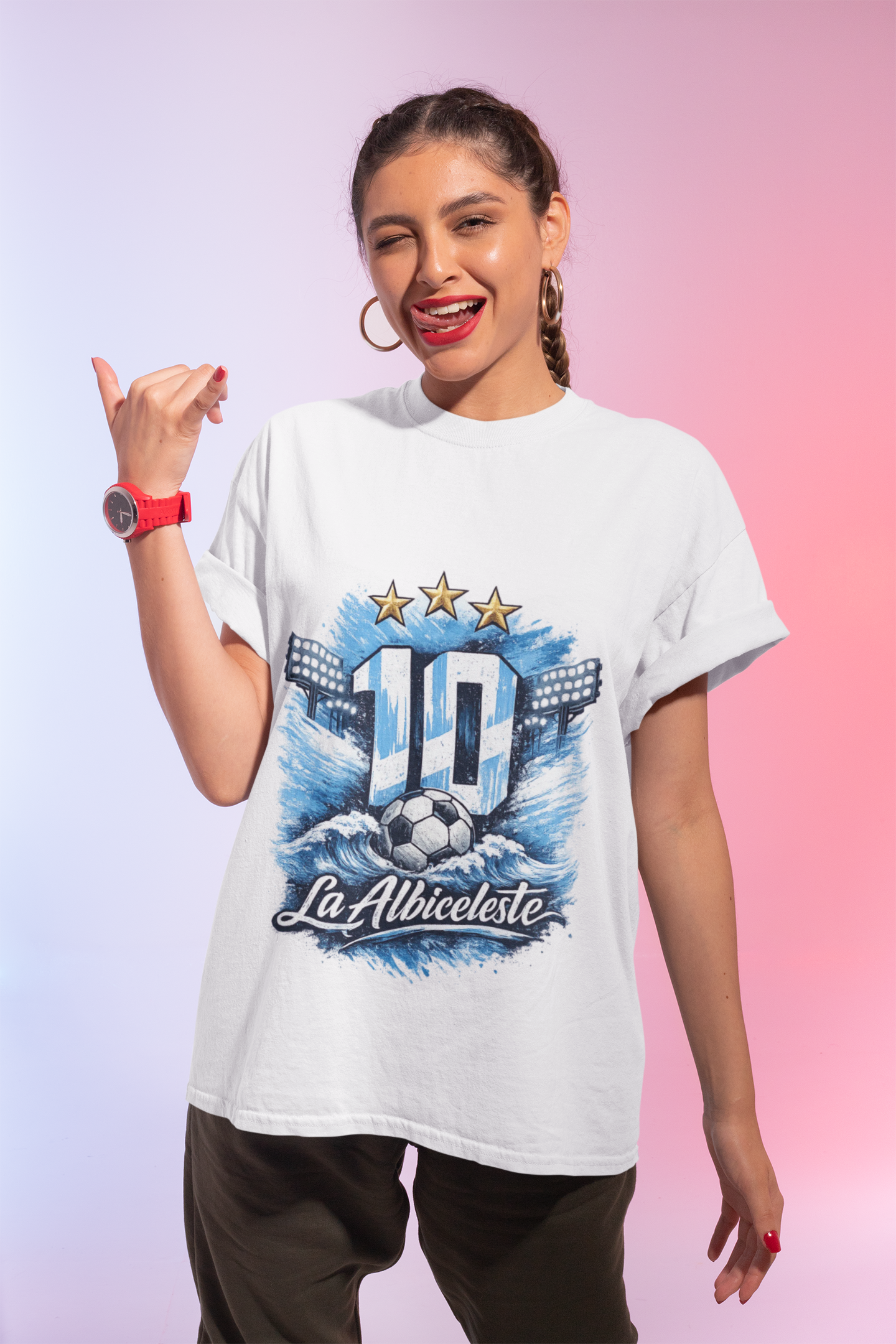 La Albiceleste 10 Soccer T-Shirt — Argentina Football Jersey Tribute
