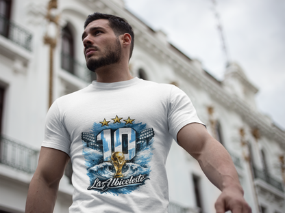 Argentina Soccer Jersey Graphic Tee — "La Albiceleste" 10 World Cup Tribute