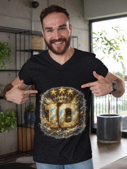 Number 10 Gold Crown T-Shirt — Sparkling 10th Anniversary/Champion Tee