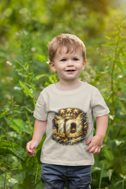 Number 10 Gold Crown T-Shirt — Sparkling 10th Anniversary/Champion Tee