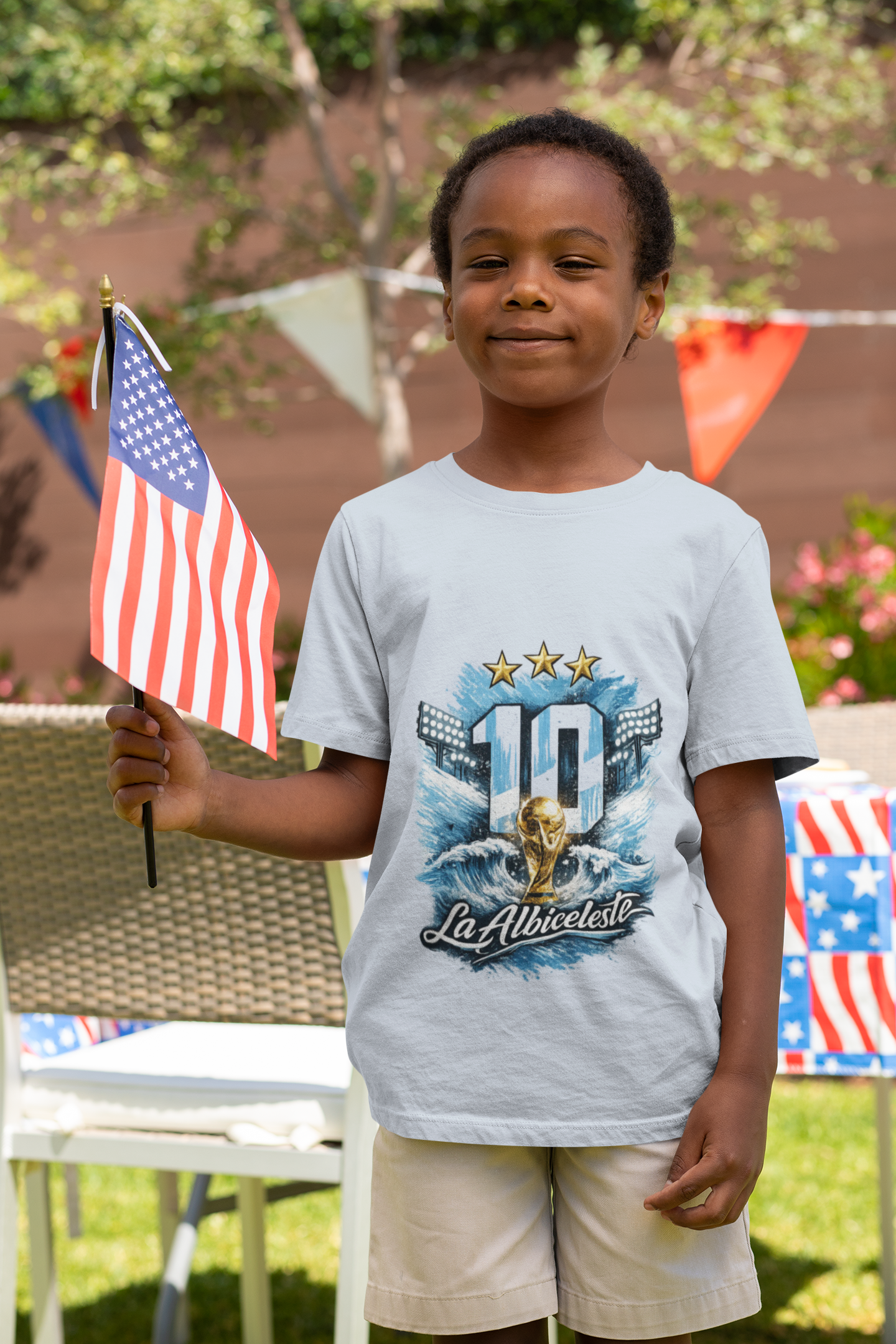 Argentina Soccer Jersey Graphic Tee — "La Albiceleste" 10 World Cup Tribute