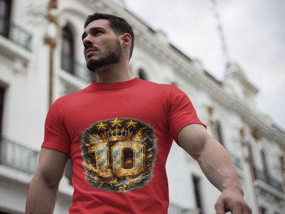 Number 10 Gold Crown T-Shirt — Sparkling 10th Anniversary/Champion Tee