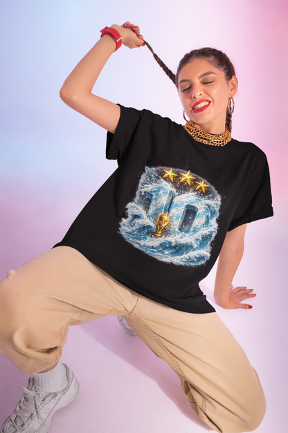 10 Waves Soccer T‑Shirt — 3 Stars & Trophy Football Fan Tee