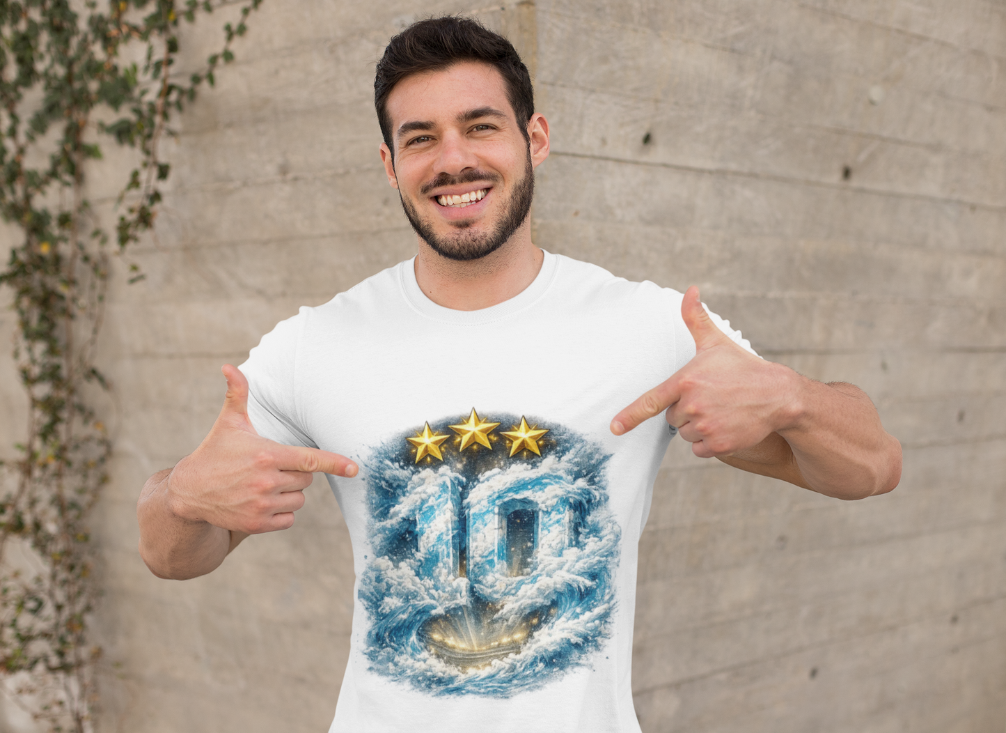 Heavenly Doorway T-Shirt — Three-Star Cloud Portal Graphic Tee