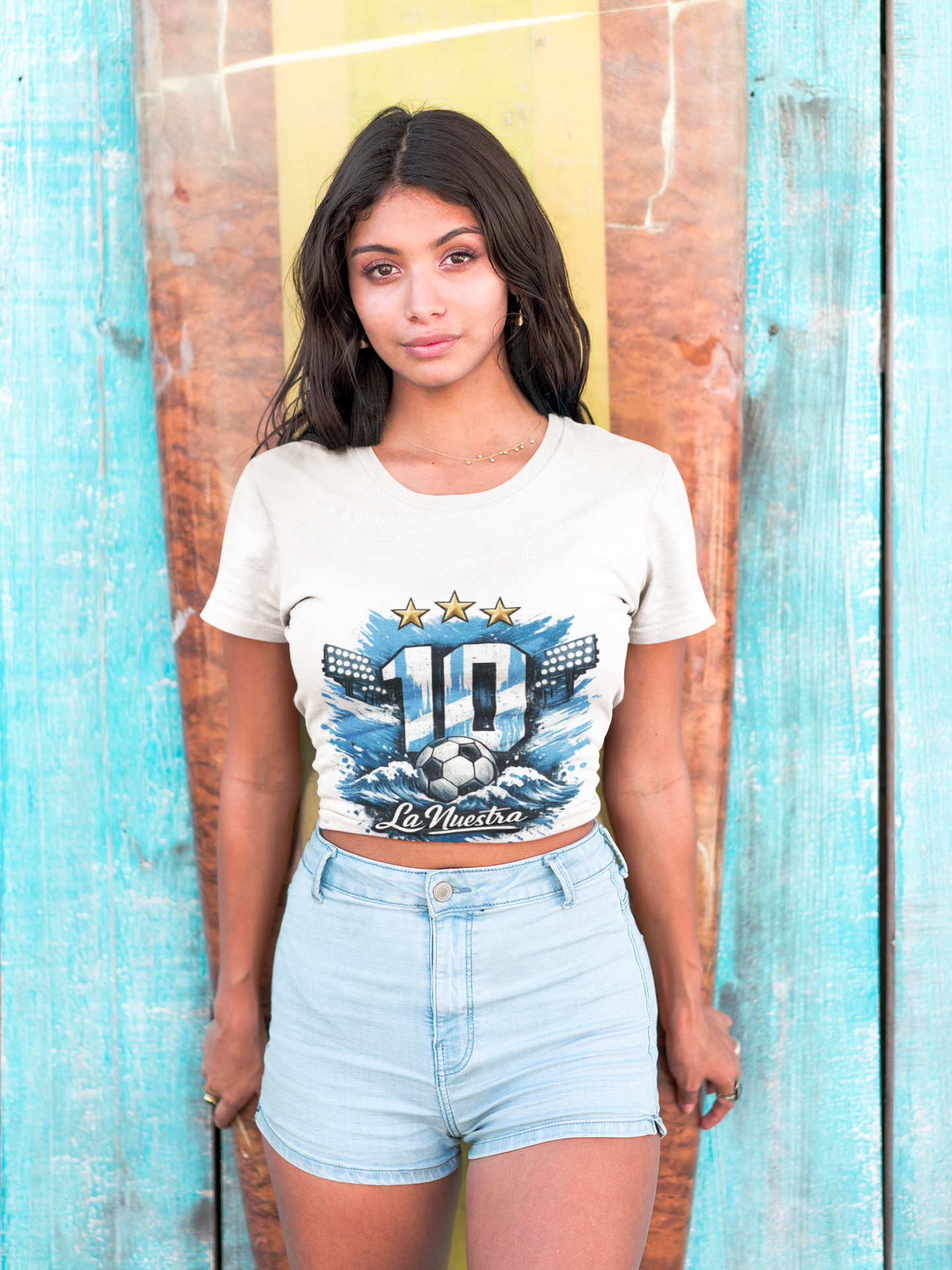 Argentina Soccer Fan T-Shirt — 'La Nuestra' #10 Jersey Design