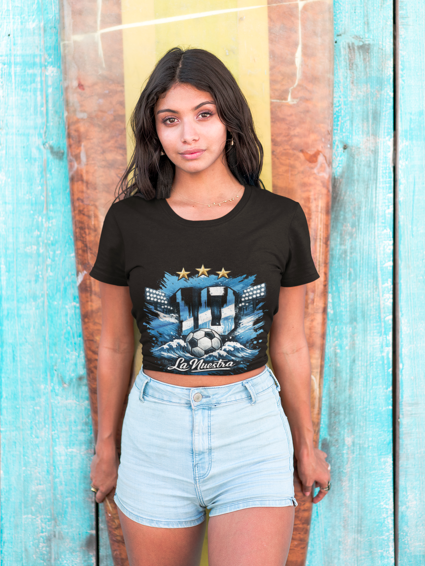 Argentina Soccer Fan T-Shirt — 'La Nuestra' #10 Jersey Design