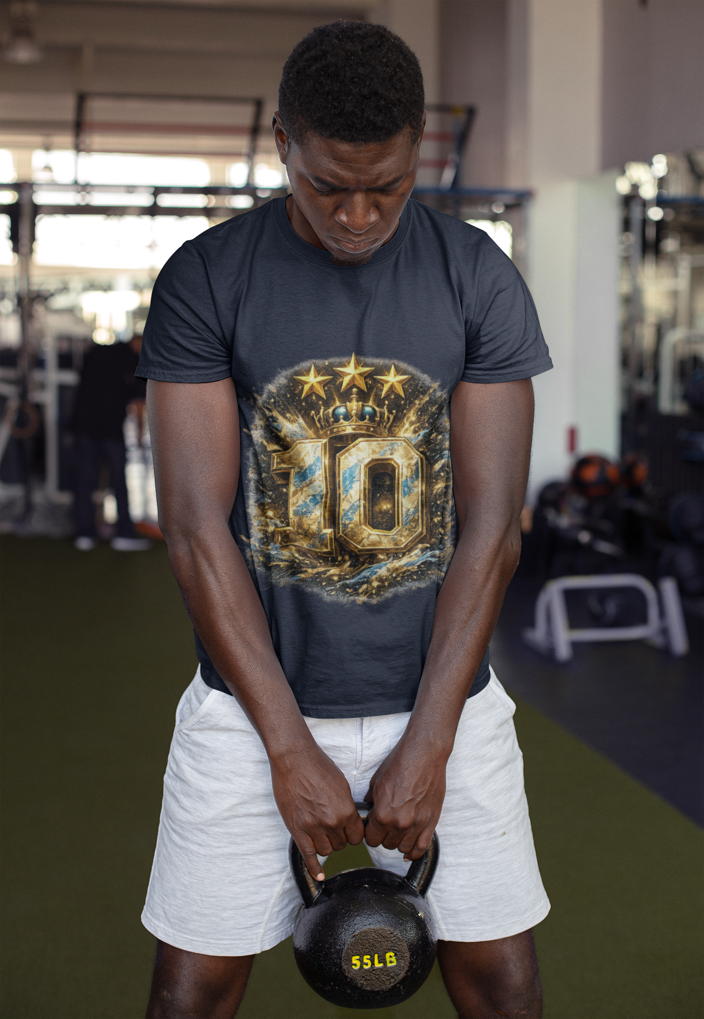 Argentina, MESSI #10 T-Shirt — Gold Crown '10' Victory Graphic Tee