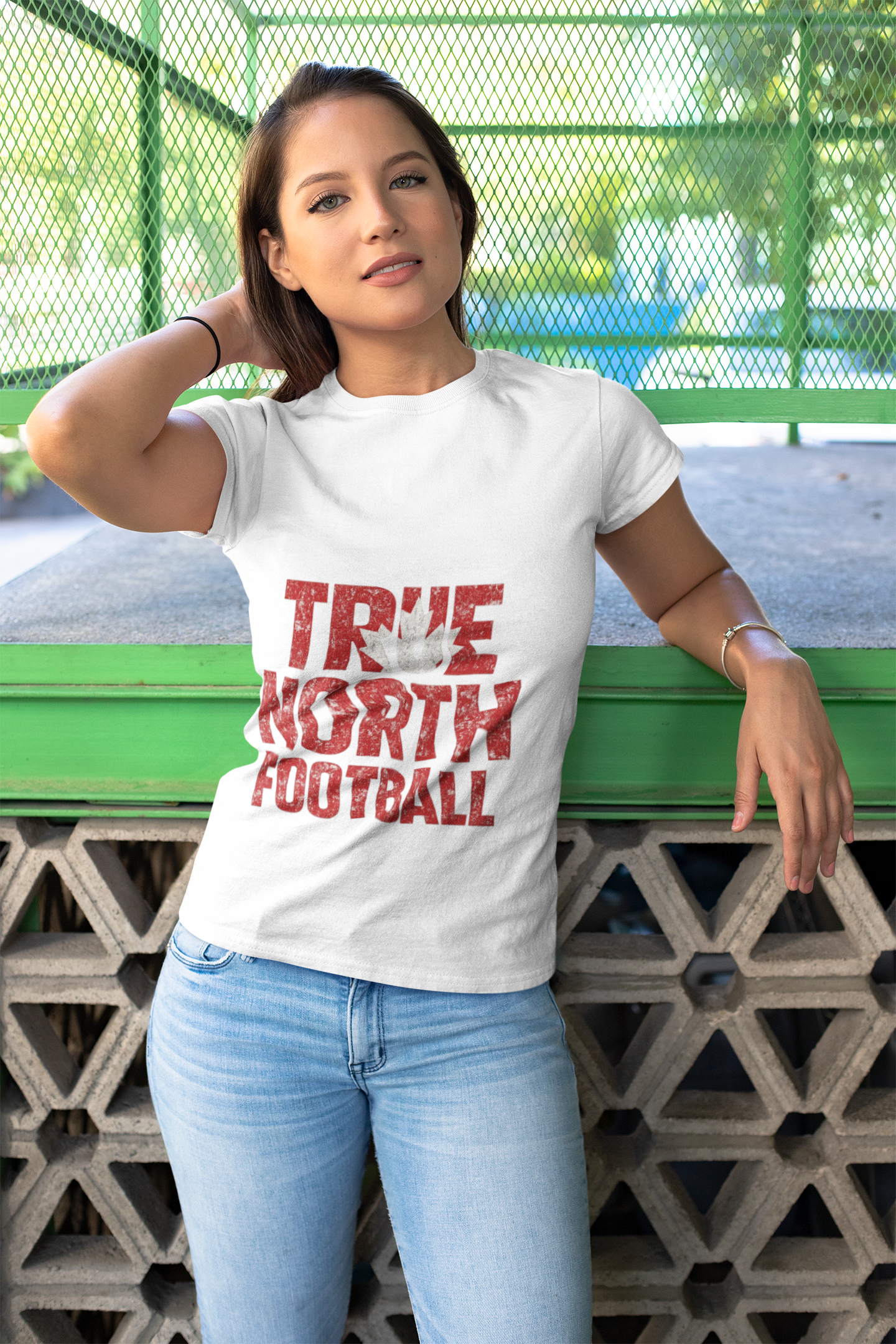Canada True North Football T-Shirt — Vintage Canadian Maple Leaf Team Tee