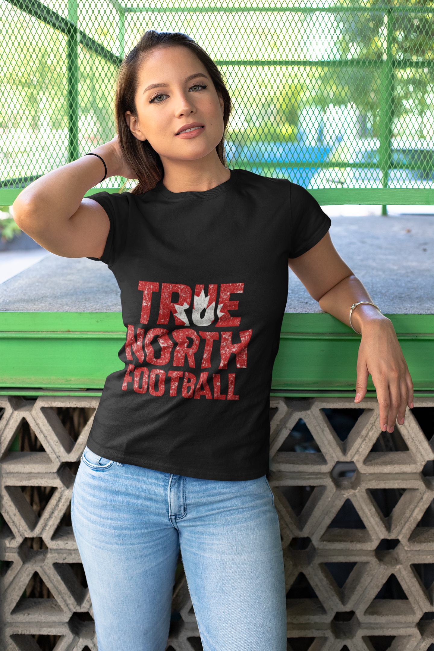 Canada True North Football T-Shirt — Vintage Canadian Maple Leaf Team Tee