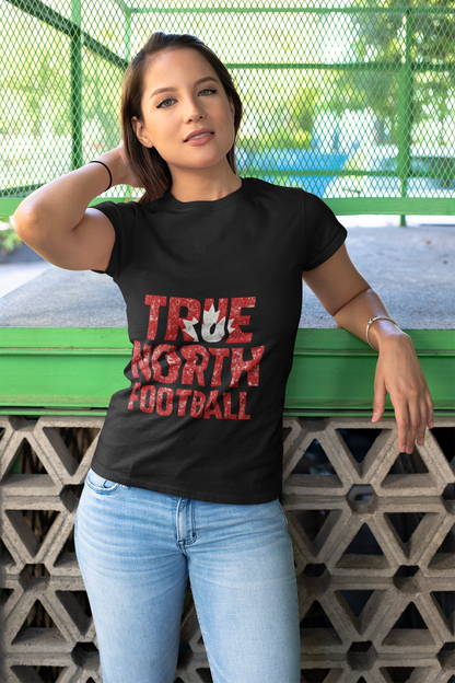 Canada True North Football T-Shirt — Vintage Canadian Maple Leaf Team Tee