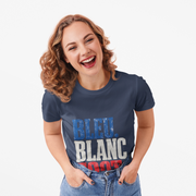 France T-Shirt — Bleu Blanc Foot Vintage French Flag Soccer Graphic Tee