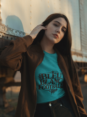 France Bleu Blanc Football T-Shirt — Vintage French Football Tee