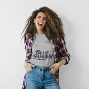 Japan Blue Samurai T-Shirt — Bold Brushstroke Graphic Tee