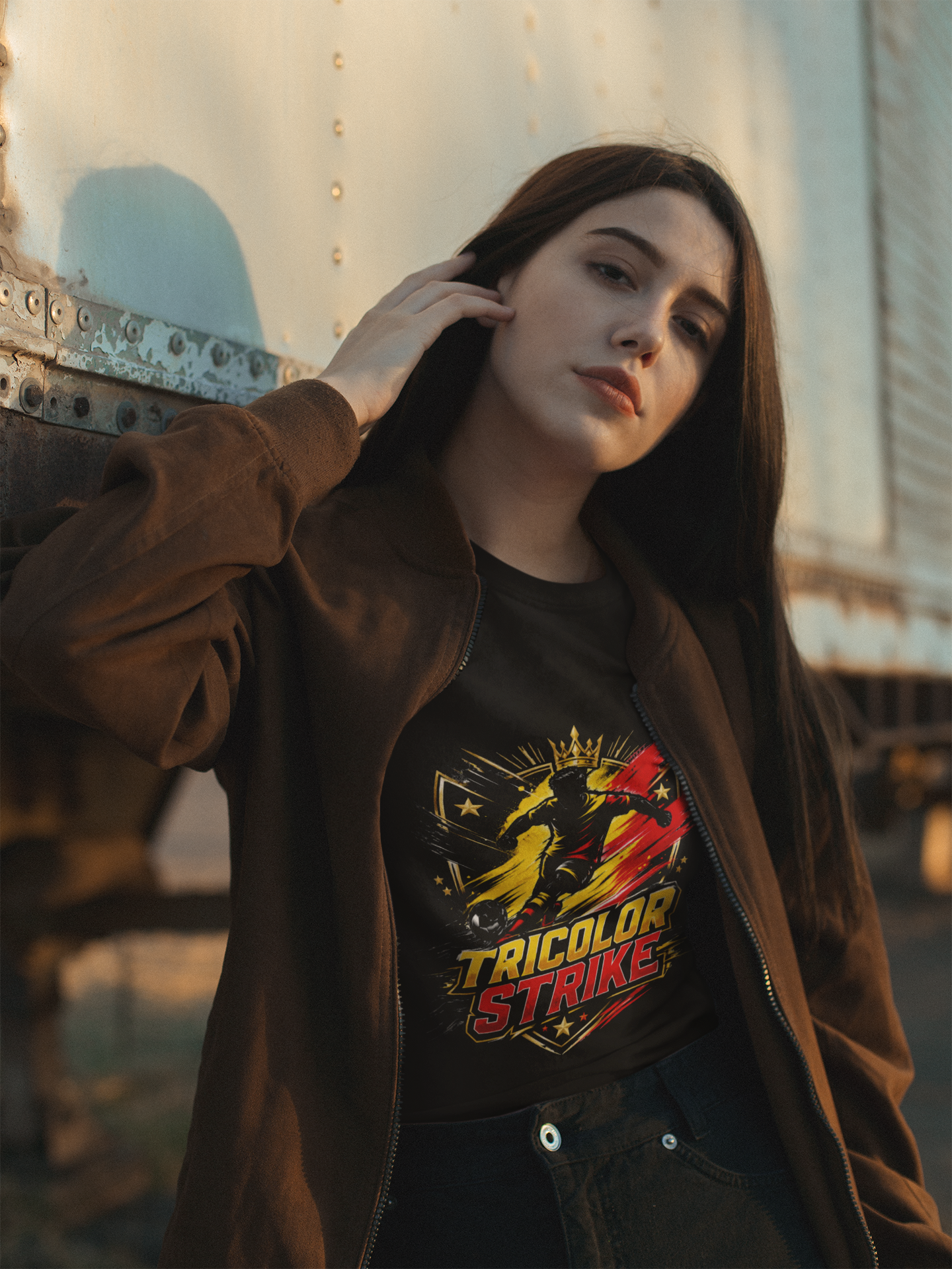Belgium Soccer T-Shirt — 'Tricolor Strike' Graphic Jersey Tee