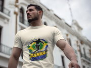 Brazil  Samba Strike Soccer T-Shirt — Brazilian Football Player Graphic Tee