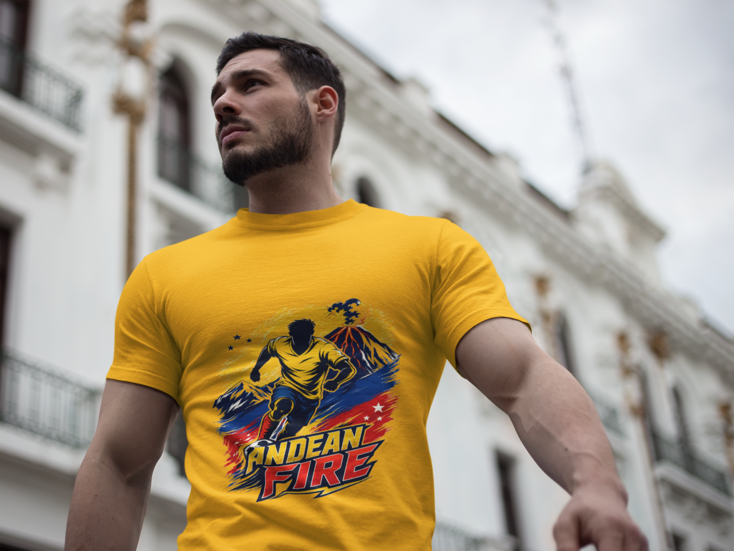 Ecuador Andean Fire Running T‑Shirt — Volcano Trail Runner Graphic Tee