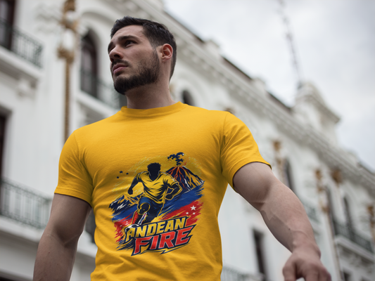 Ecuador Andean Fire Running T‑Shirt — Volcano Trail Runner Graphic Tee