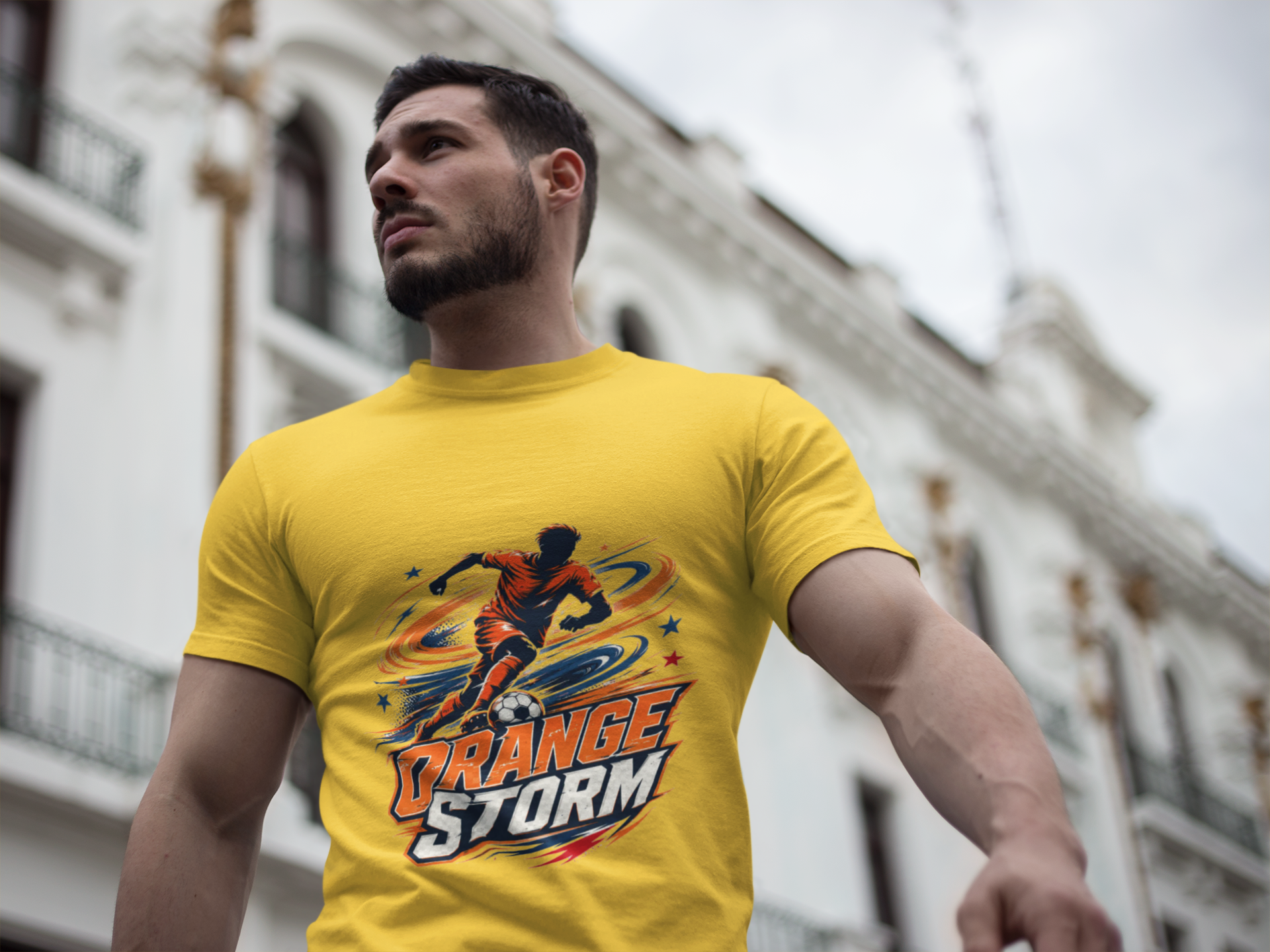 Netherlands Orange Storm Soccer T-Shirt — Dynamic Player Graphic Tee