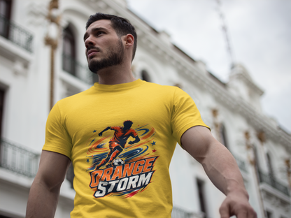 Netherlands Orange Storm Soccer T-Shirt — Dynamic Player Graphic Tee