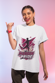 Qatar Maroon Pride Soccer T-Shirt — Silhouette Player Graphic Tee