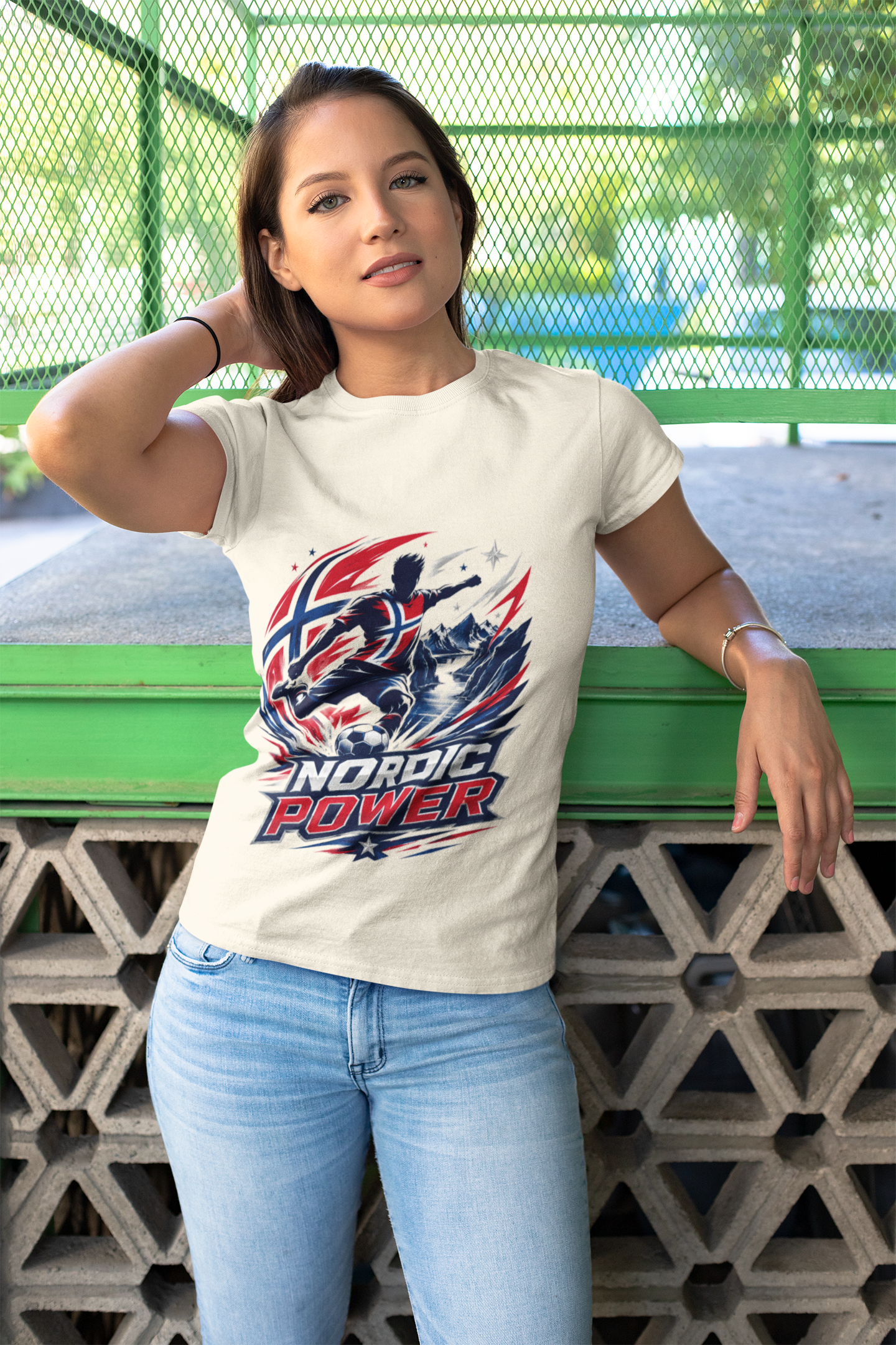 Norway Nordic Power T-Shirt — Viking Flag Silhouette Graphic Tee