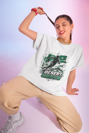 Saudi Arabia Desert Green Soccer T-Shirt — Silhouette Player Graphic