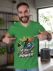 South Africa Soccer Rainbow Power T-Shirt — Colorful Football Player Graphic Tee