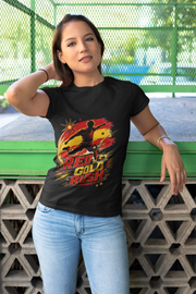 Spain Red & Gold Rush Soccer T-Shirt — Retro Soccer Player Graphic